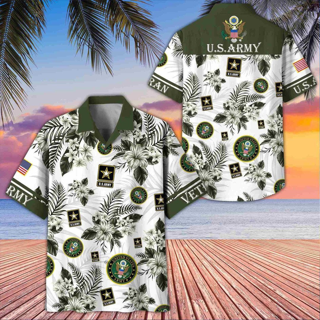 Patriotic Army Hawaiian Shirt For Veterans A Proud Symbol Of Service Perfect Gift For Hims