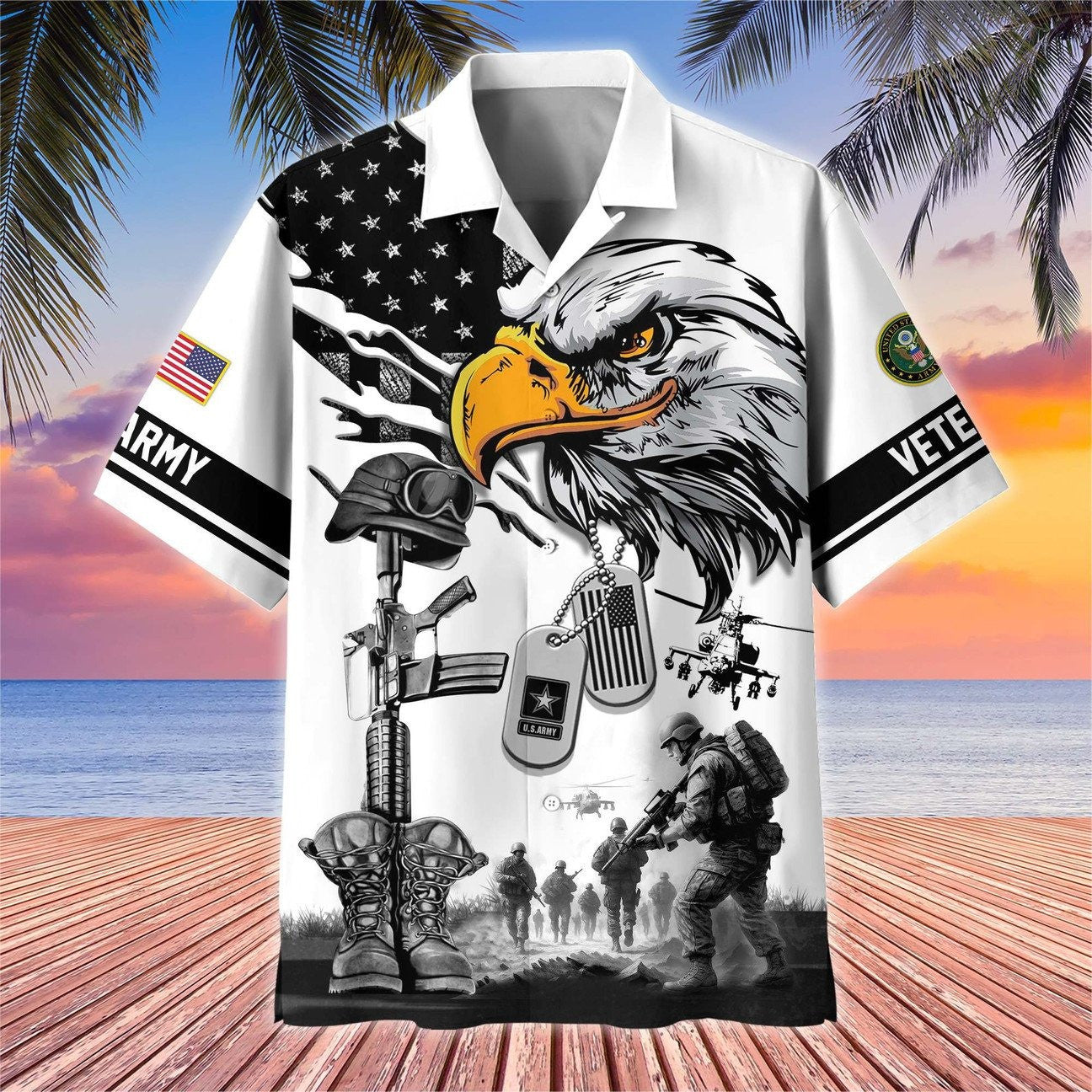 United States Army Veterans Hawaiian Shirt Veterans Day Gifts For Dad