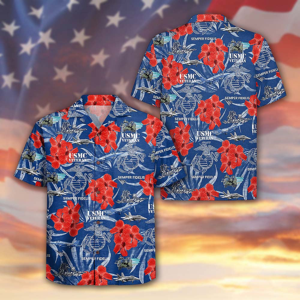 US Marine Corps 250th Years Of Service Hawaiian Shirt The Few The Proud Marine Gift