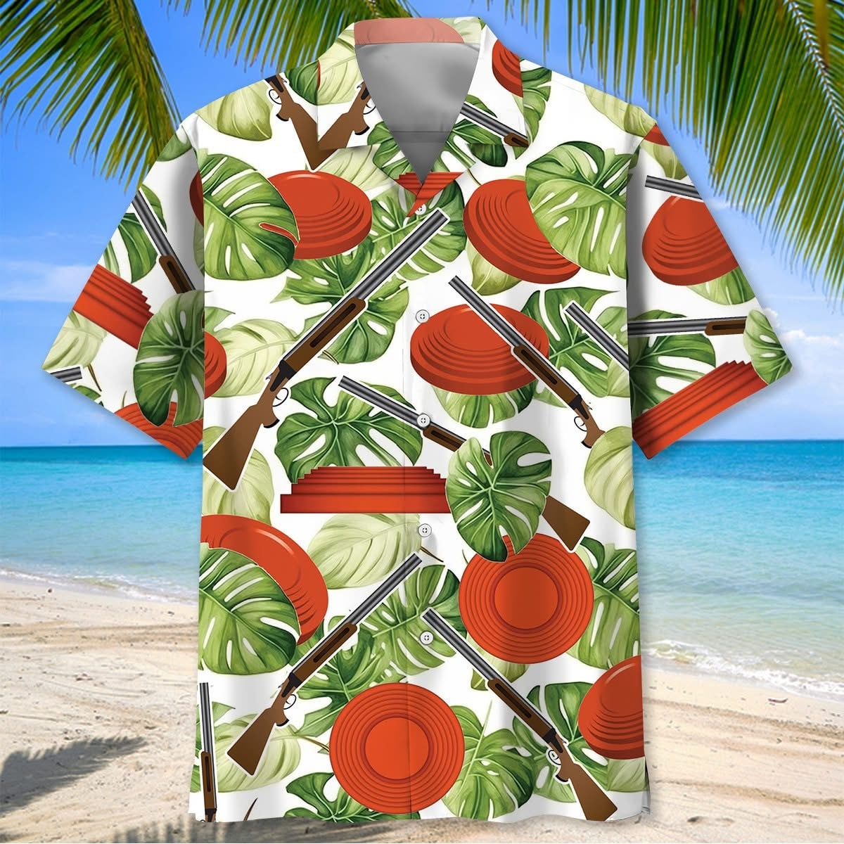 Skeet Shooting Hawaiian Shirt Men's Tropical Aloha Shirt Skeet Shooter Gift Ideas For Dad