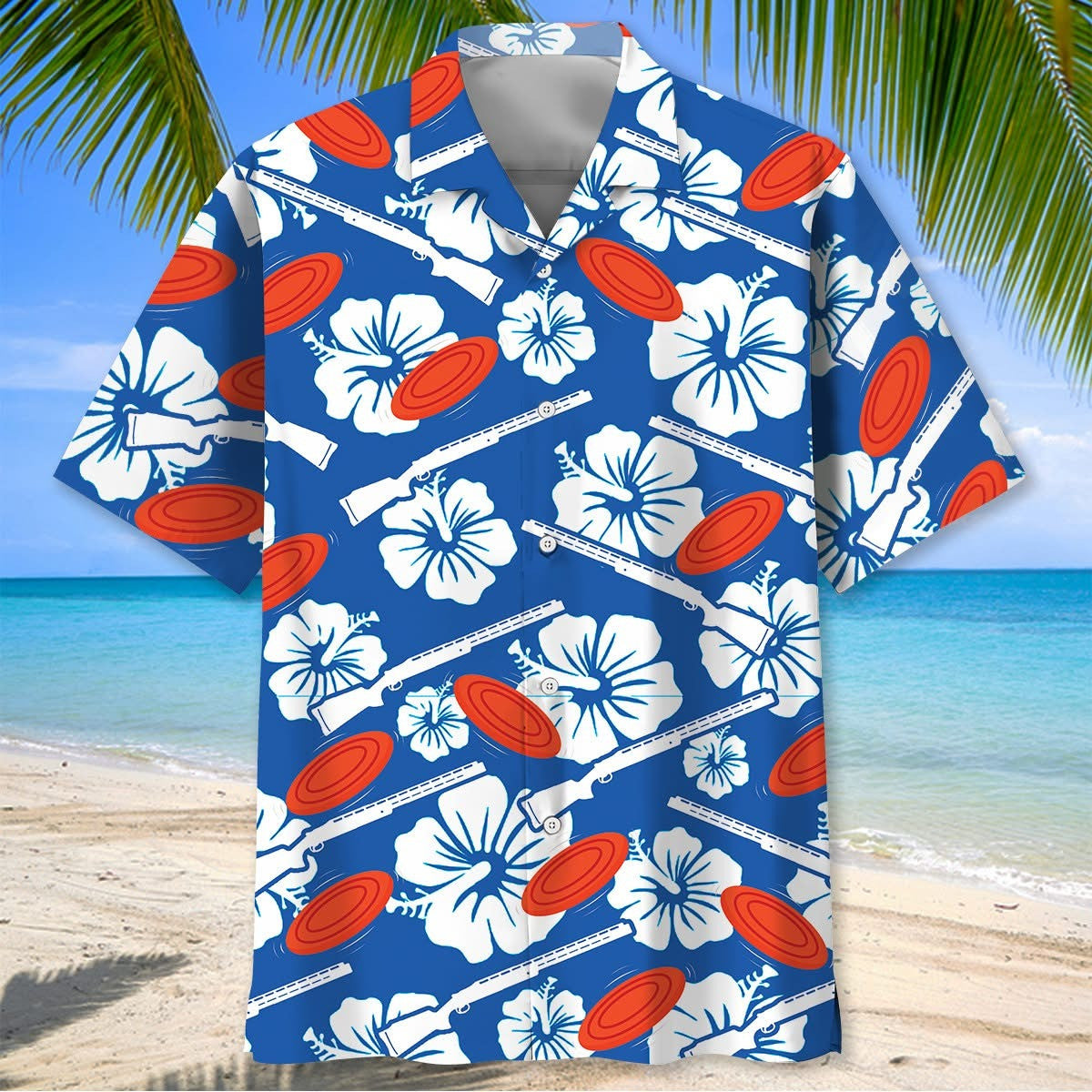 Skeet Shooting Shooter Hawaiian Shirt Men's Hibiscus Aloha Shirt Clothing Themed Gifts