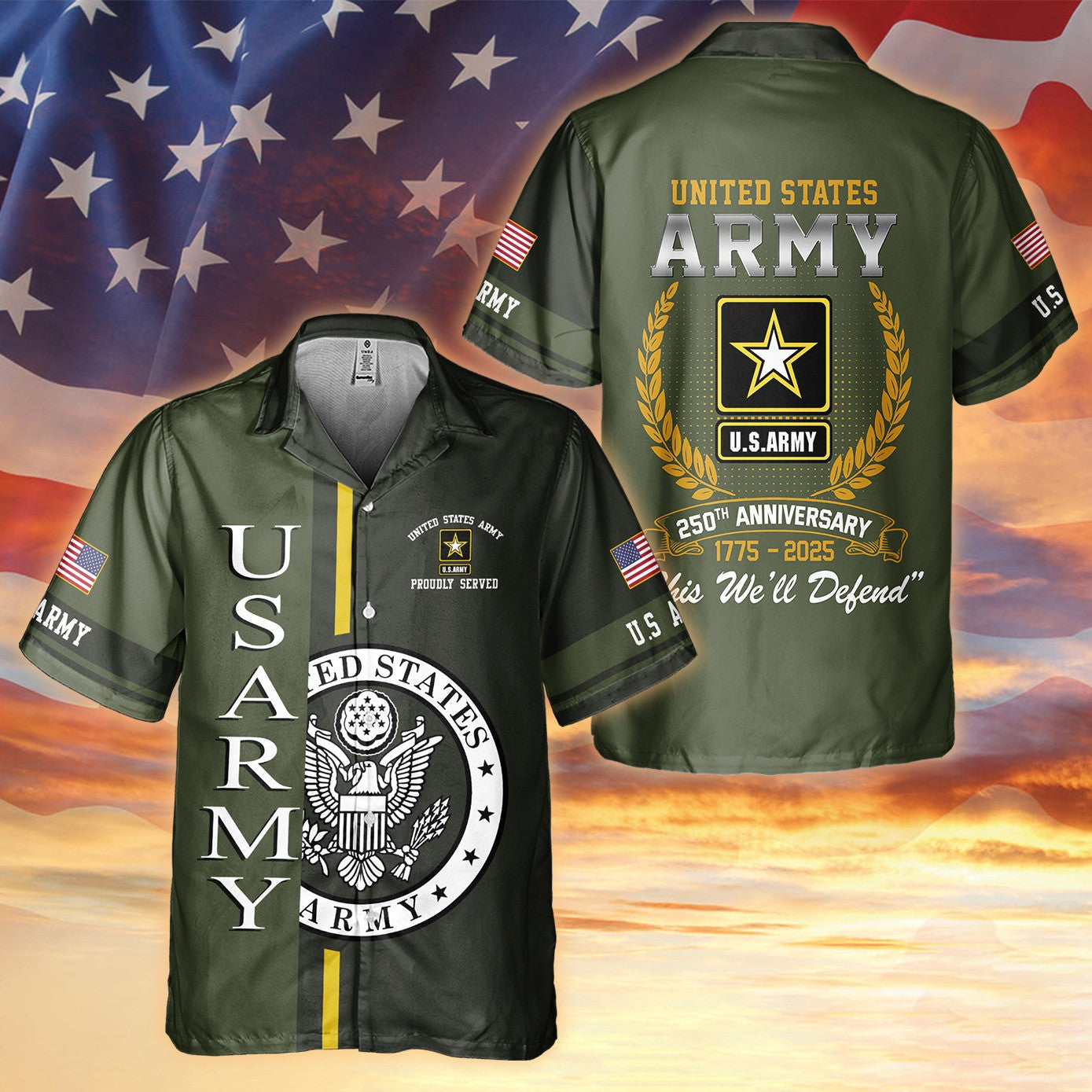 U.S Army 250Th Anniversary 1775 2025 Hawaiian Shirt Patriotic Presents For Army Veterans