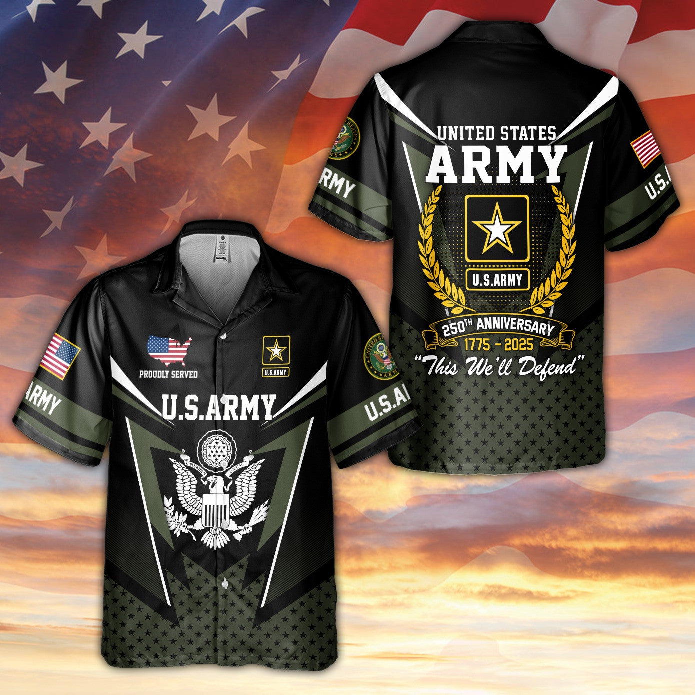 U.S Army 250Th Anniversary 1775 2025 Hawaiian Shirt Proud Of Military Veteran Aloha Shirt
