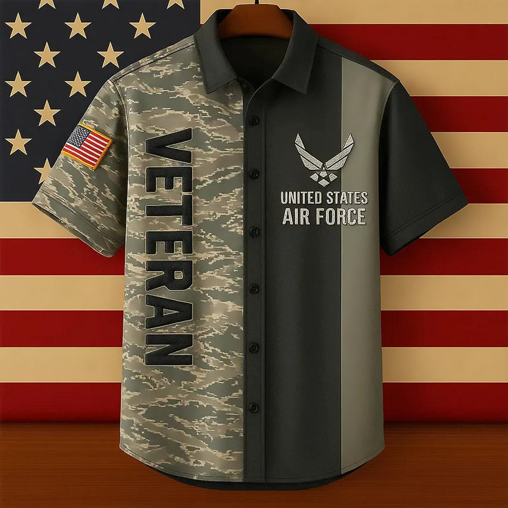 US Air Force Veteran Hawaiian Shirt Veteran Honour Day Merch Air Force Gifts For Men