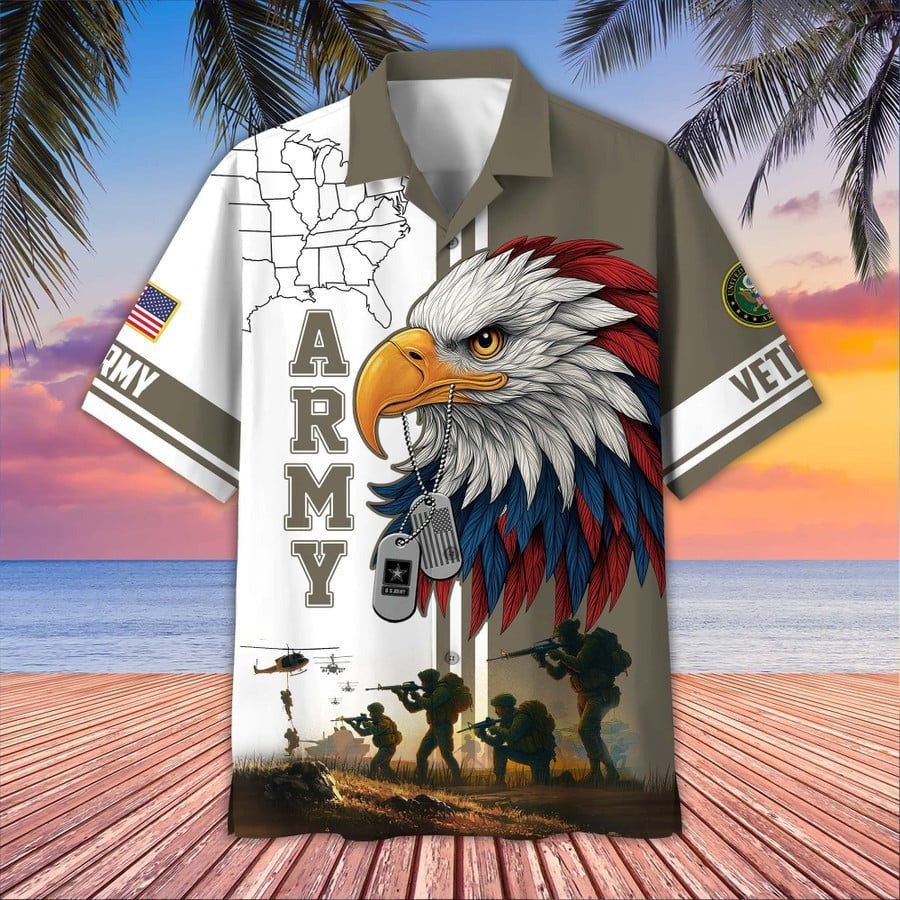 Eagle U.S. Army Veteran Hawaiian Shirt Patriotic Clothing Good Gifts For Veterans Day 2025