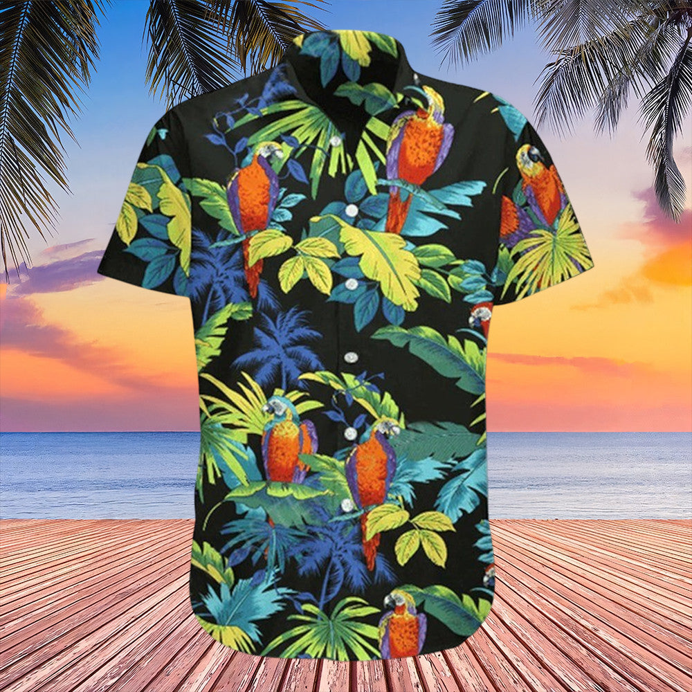 Jim Carrey In Ace Ventura Pet Detective Hawaiian Shirt Tropical Macaw Parrot Aloha Shirt