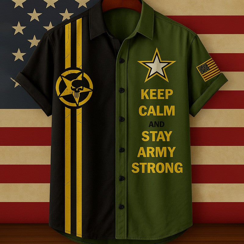 U.S Army Keep Calm And Stay Army Strong Hawaiian Shirt Good Gifts That Support Veterans