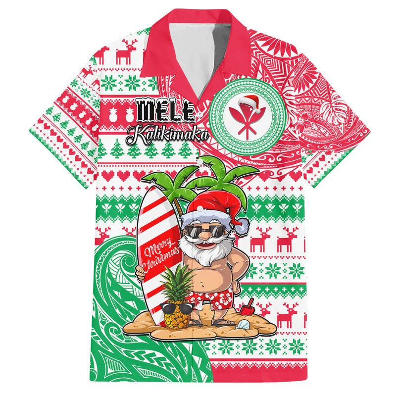 Mele Kalikimaka Christmas Hawaiian Shirt Funny Satan Surfing Beach Vacation Aloha Shirt