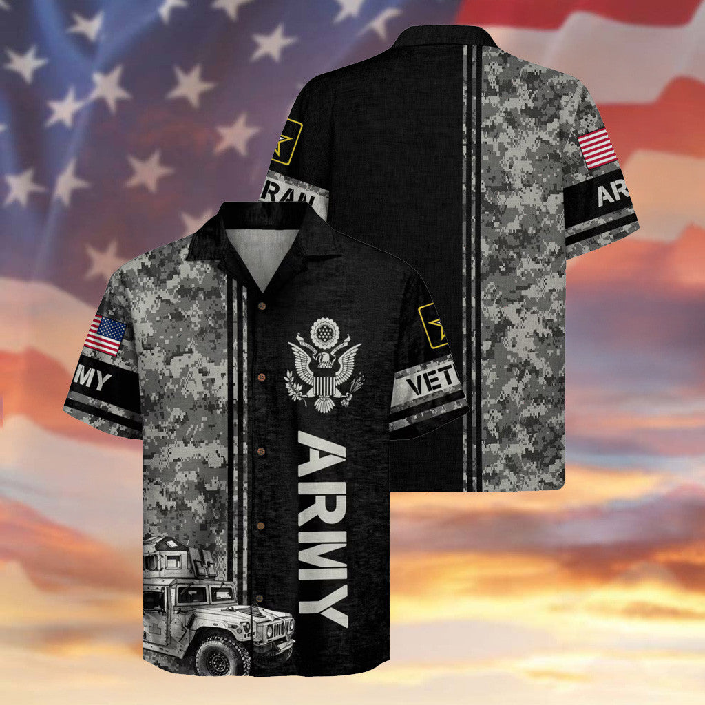 Eagle US Army Hawaiian Shirt Military Truck Clothing Gifts For Independence Day