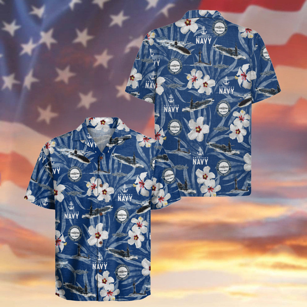 Eagle US Navy Submarine Veteran Hawaiian Shirt 250th Anniversary Veteran Shirt Presents