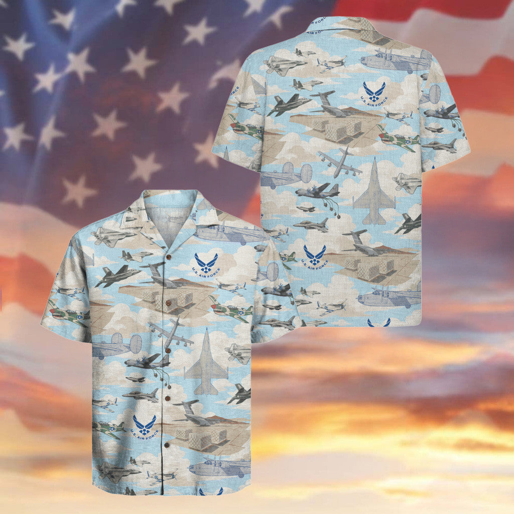 US Air Force Veteran Hawaiian Shirt Air Force Pride Aloha Shirt Gifts For Patriots