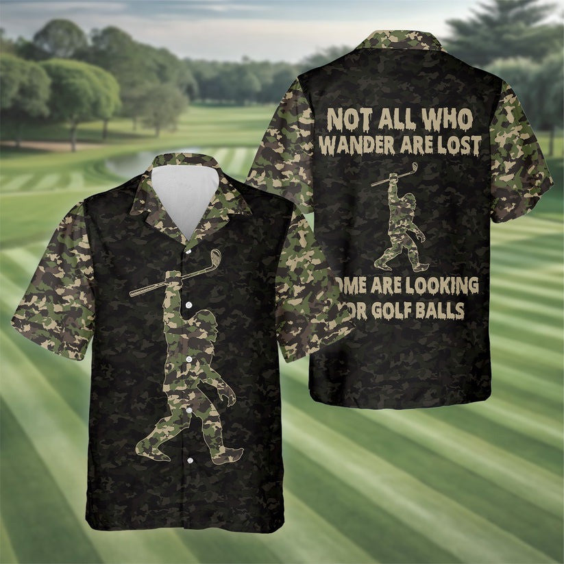 Bigfoot Not All Who Wanders Are Lost Hawaiian Shirt Funny Golf Shirts Gifts For Bigfoot Lovers