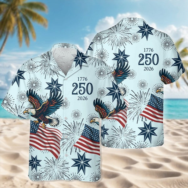 USA 250Th Anniversary Eagle 1776 2026 Hawaii Shirt Independence Day Merch