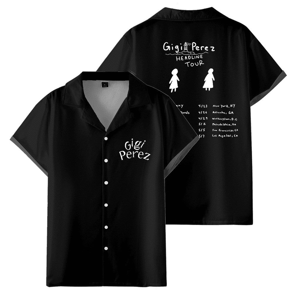 Gigi Perez Headline Tour Hawaiian Shirt Gigi Perez Tour Cities Shirts Gifts For Music Lovers