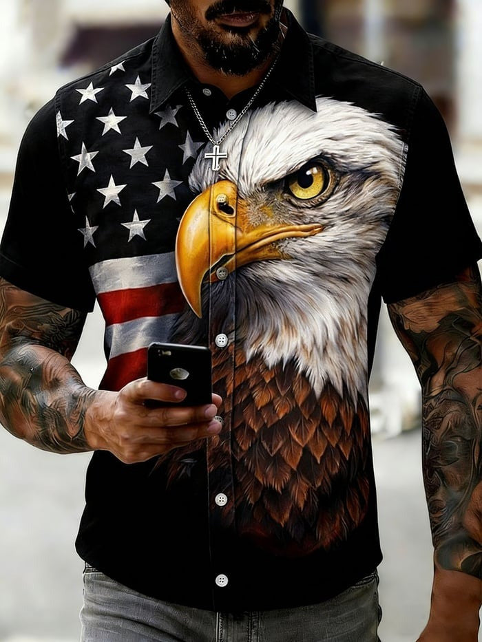 Eagle USA 250Th Anniversary Hawaiian Shirt 4Th July Attire American Flag Apparel Gifts