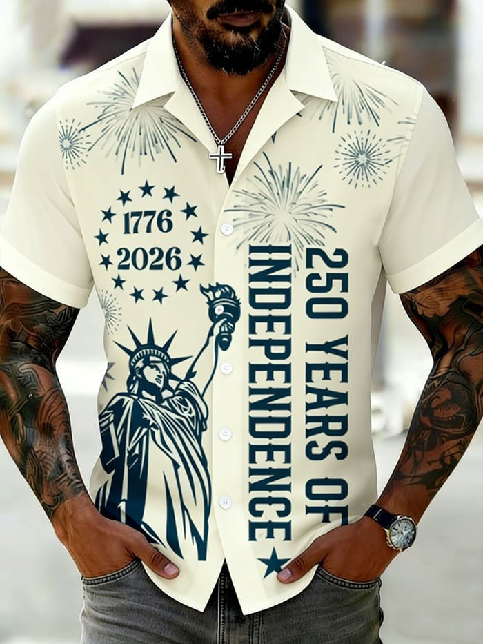 USA 250 Years Of Independence Hawaiian Shirt 1776 2026 July 4 Clothing Gifts For Husband