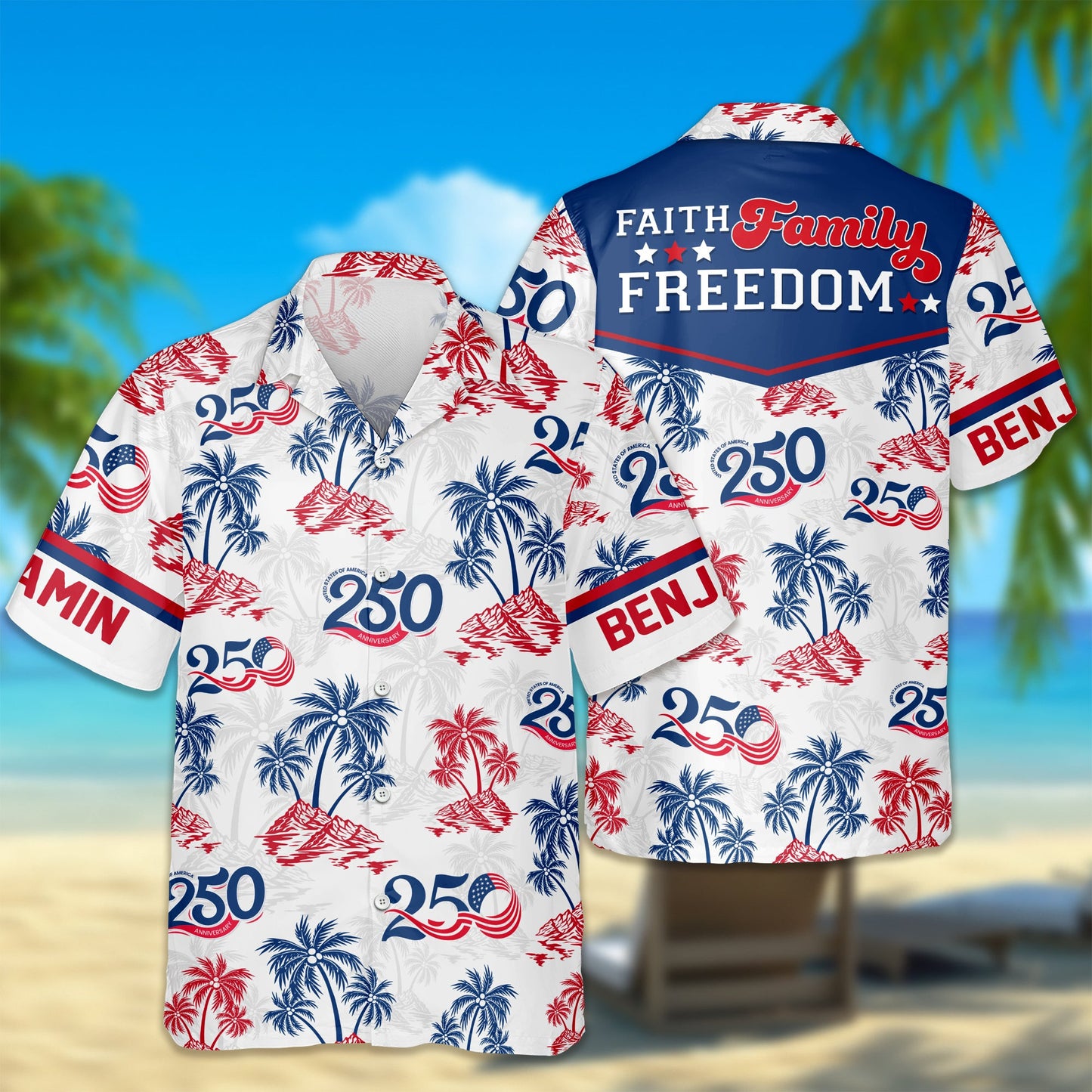 America Faith Family & Freedom Hawaii Shirt USA 250Th Anniversary Shirt 4Th Of July Gift