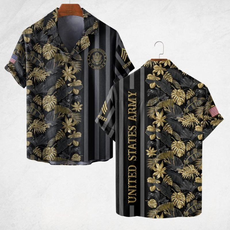 Personalized United States Army Hawaiian Shirt Veteran Apparel Gifts For Army Veterans