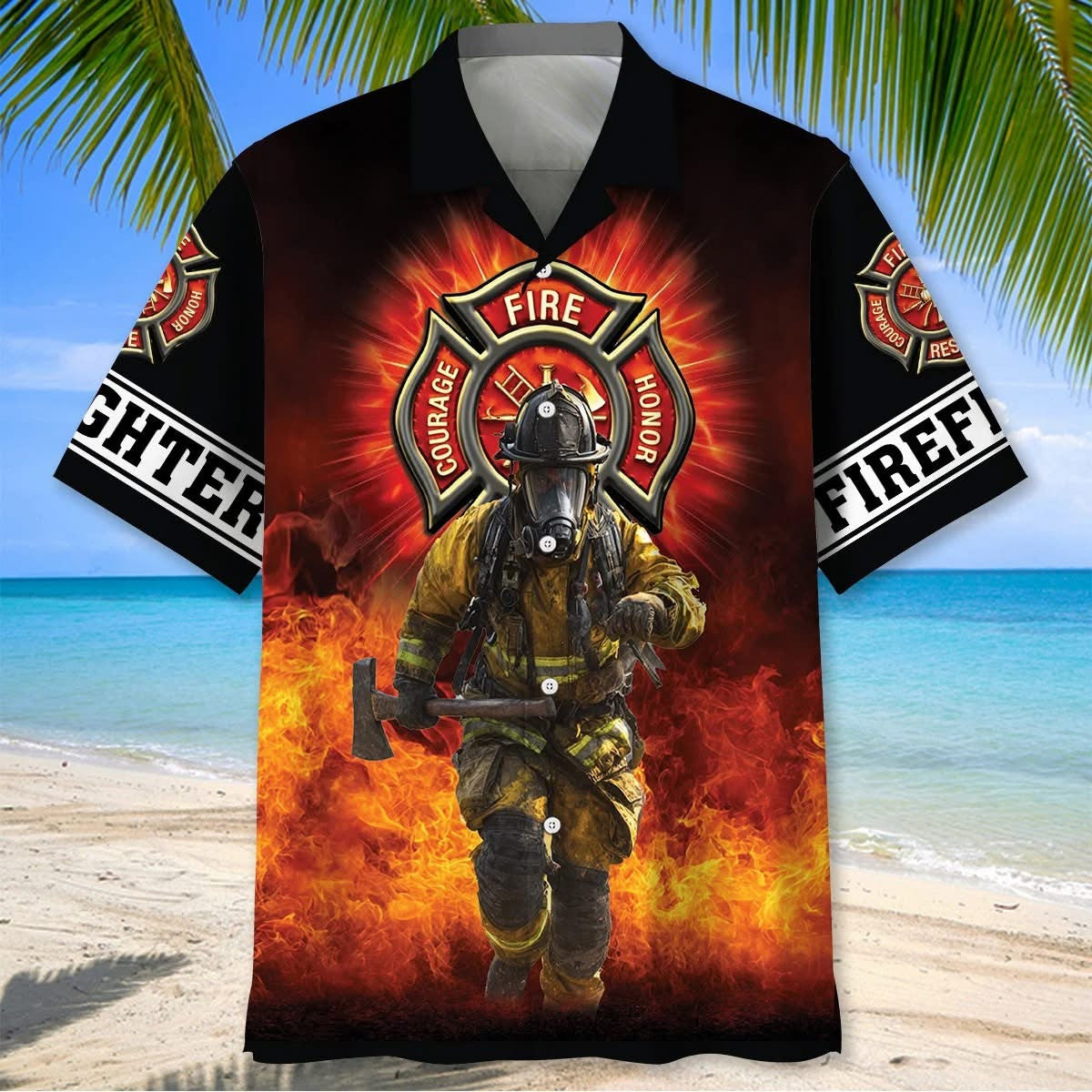 Firefighter Fire Courage Honor Hawaiian Shirt Men's Apparel Gifts For Firefighter