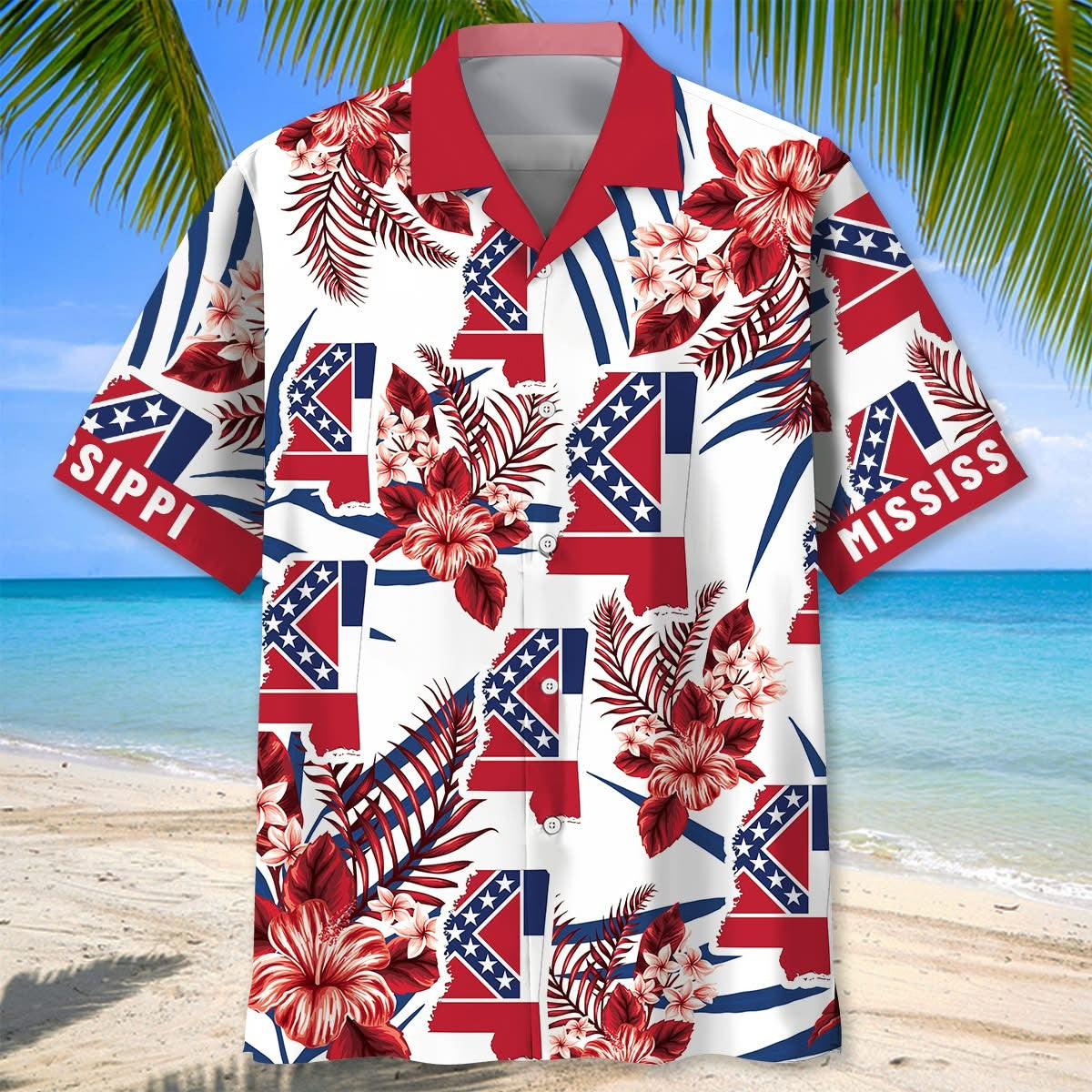 Mississippi State Floral Hawaiian Shirt Vacation Apparel Best Gifts For Mississippian
