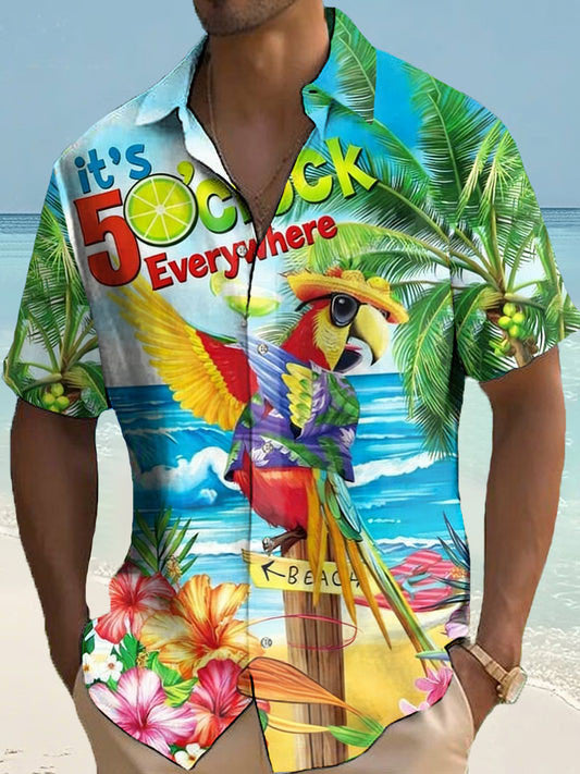 Jimmy Buffett Merch It's 5 O'clock Everywhere Hawaiian Shirt Tropical Outfits Gifts Idea