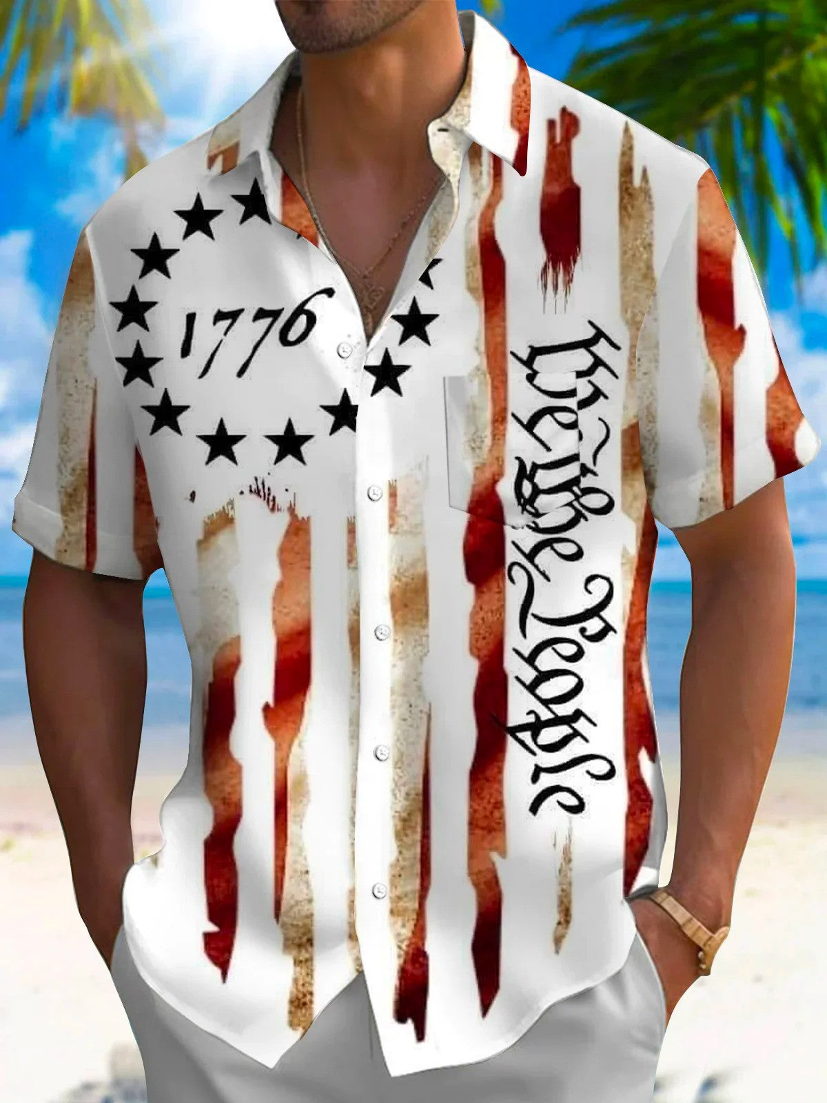 We The People 1776 Hawaiian Shirt American Flag Apparel Independence Day Clothing