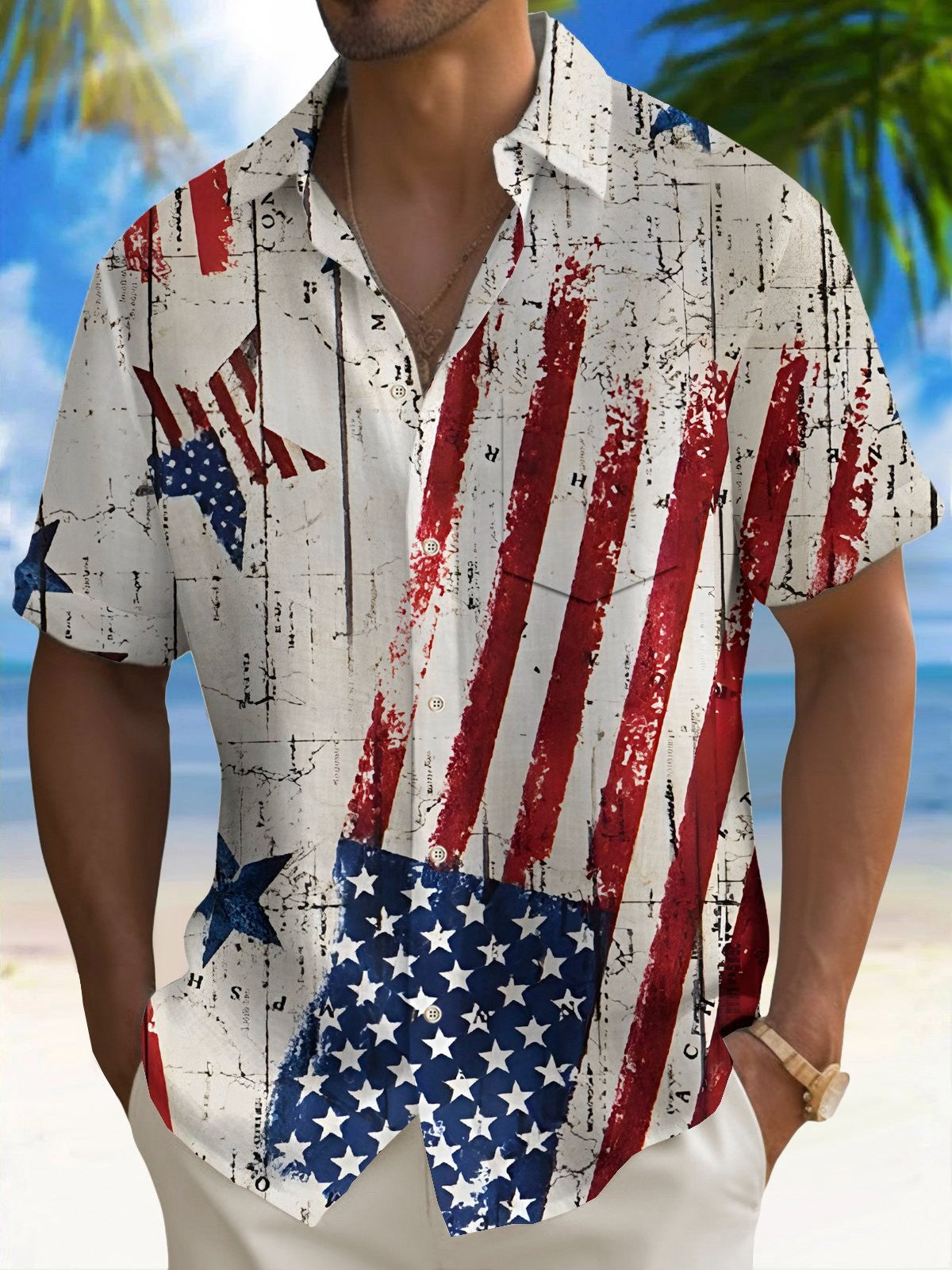 Independence Day USA Flag Hawaiian Shirt American Flag Shirts For Men Gift For Patriots