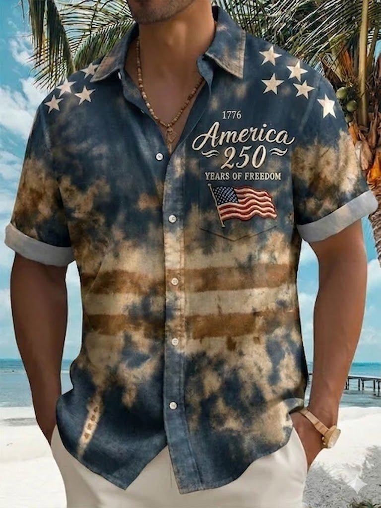America 250 Years Of Freedom Hawaiian Shirt Outfit For 4Th Of July Patriotic Gifts Idea