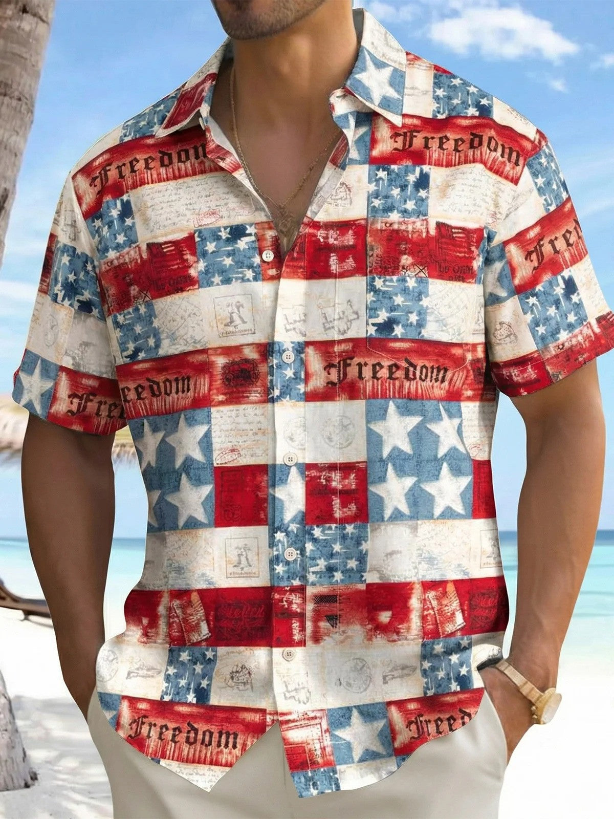 USA 250 Years Of Freedom Hawaiian Shirt Clothes For July 4Th Patriotic Gifts Idea