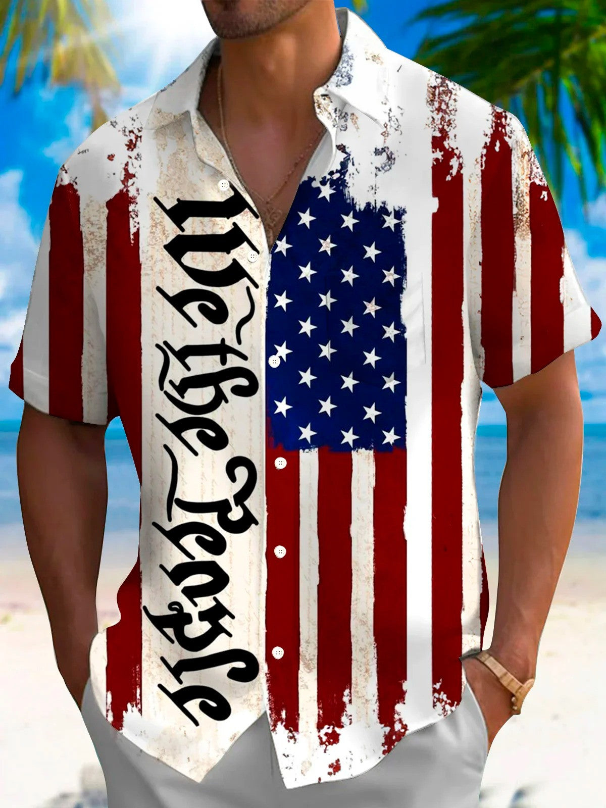 We The People Hawaiian Shirt American Flag Shirts For Men Independence Day Gift For Husband