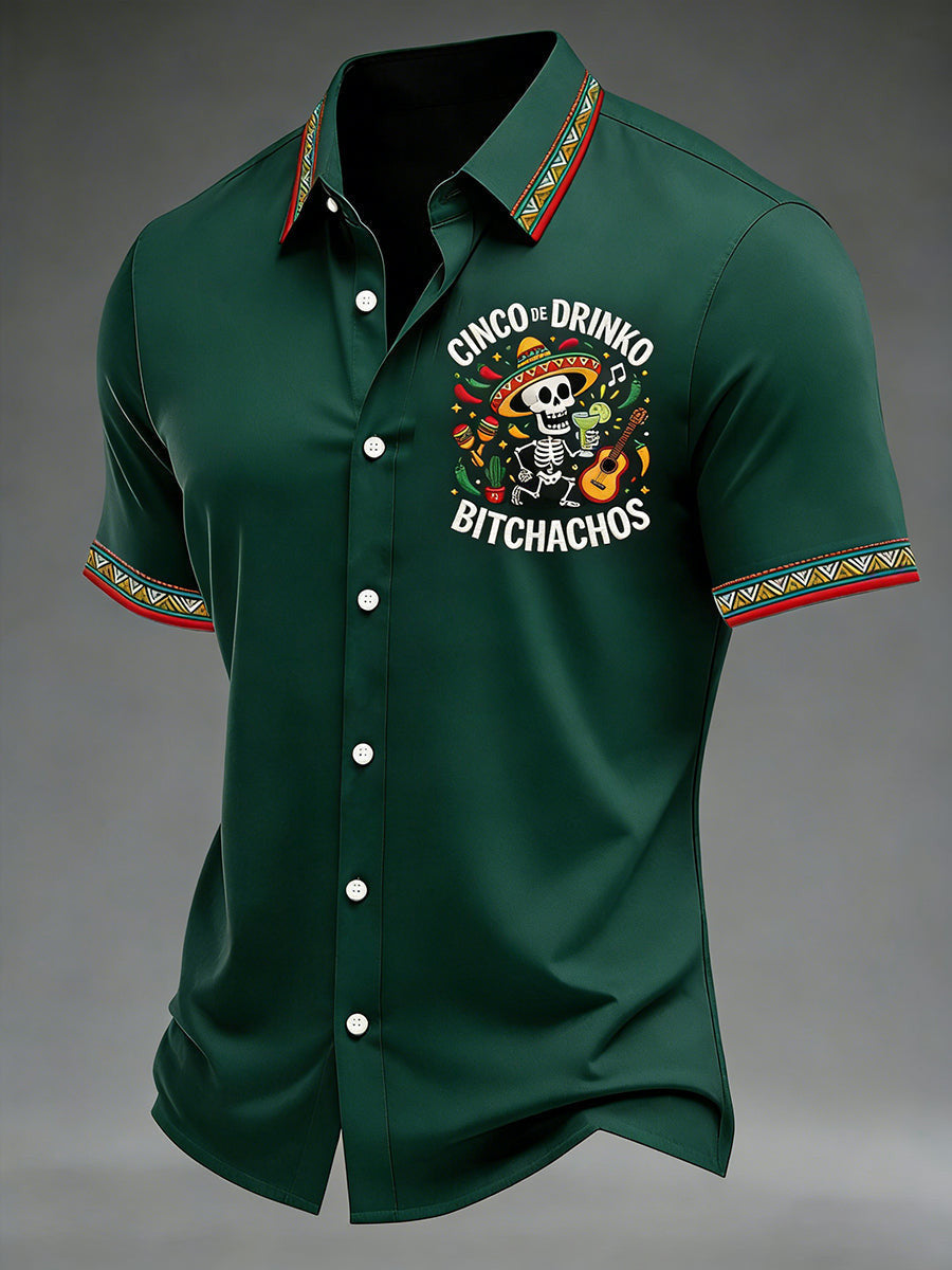 Cinco De Mayo Merch Cinco De Drinko Bitchachos Hawaiian Shirt Cool Gifts For Husband