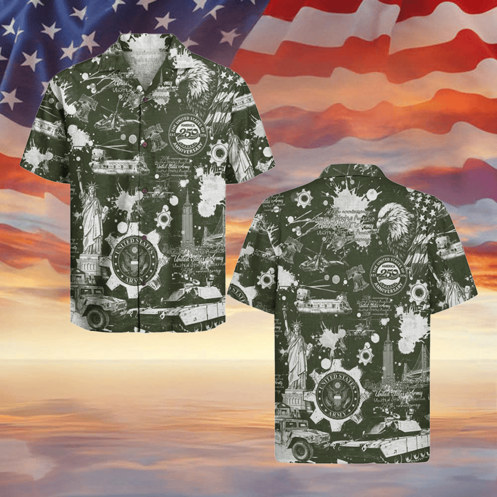 US Army X USA 250Th Anniversary Hawaiian Shirt Men's July 4 Shirts Gifts For Patriots