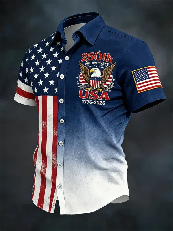 Eagle USA 250Th Anniversary Hawaiian Shirt Best 4Th Of July Attire Patriotic Gifts