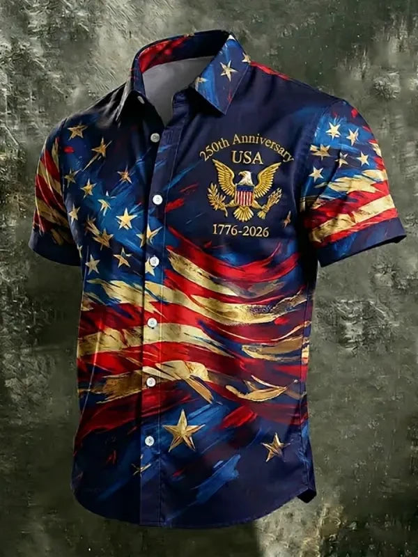 USA 250Th Anniversary Hawaiian Shirt 4Th Of July Attire Patriotic Gifts For Boyfriend