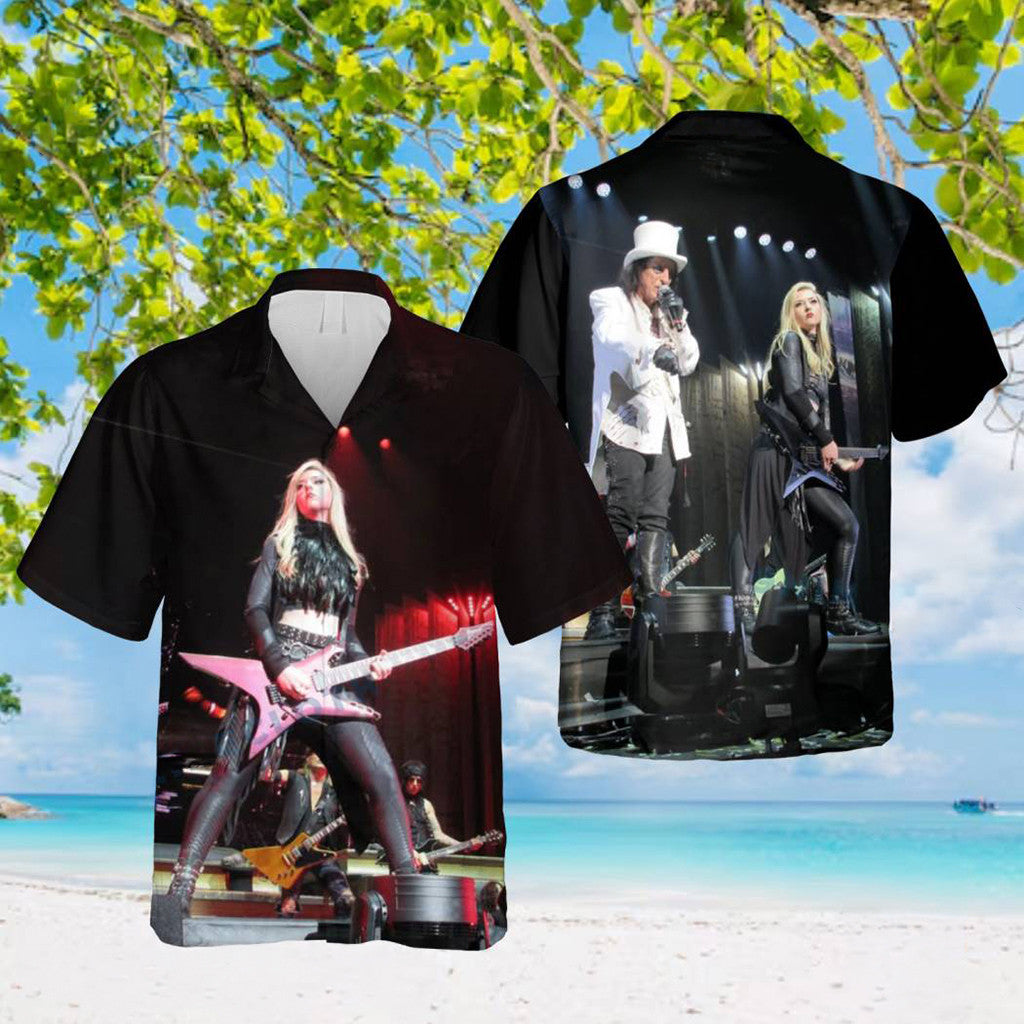 Alice Cooper Anna Cara Guitar Hawaiian Shirt Best Gifts For Music Lovers