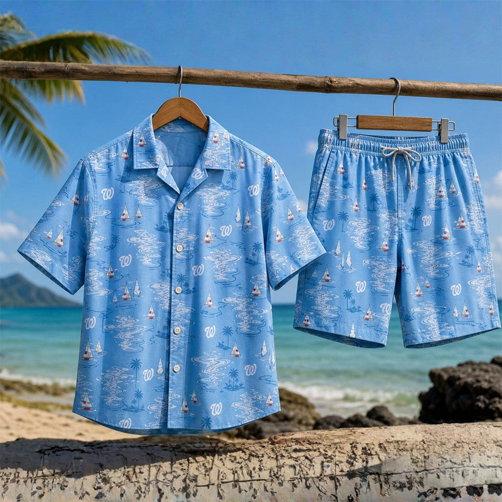 Washington Nationals 2026 August 8 Hawaiian Shirt And Shorts Set Giveaway Gift For Baseball Fan