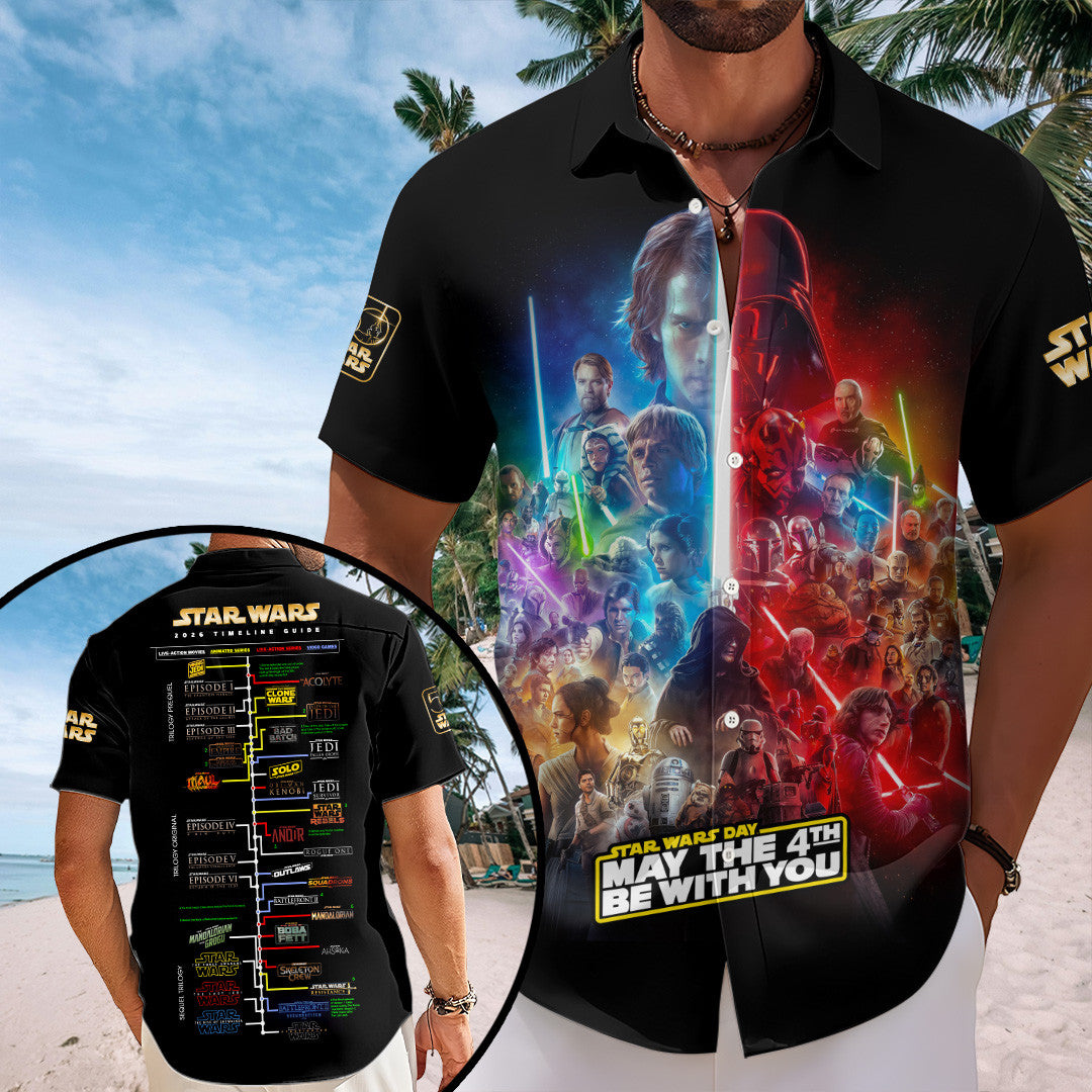 Star Wars 50Th Anniversary Hawaiian Shirt May The 4Th Be With You Attire Gift For Star Wars Day