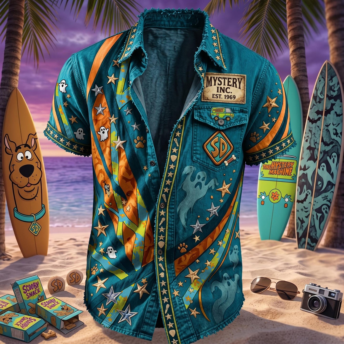 Scooby Doo Mystery Inc Hawaiian Shirt Spooky Ghost Aloha Shirt Best Halloween Gifts For Him