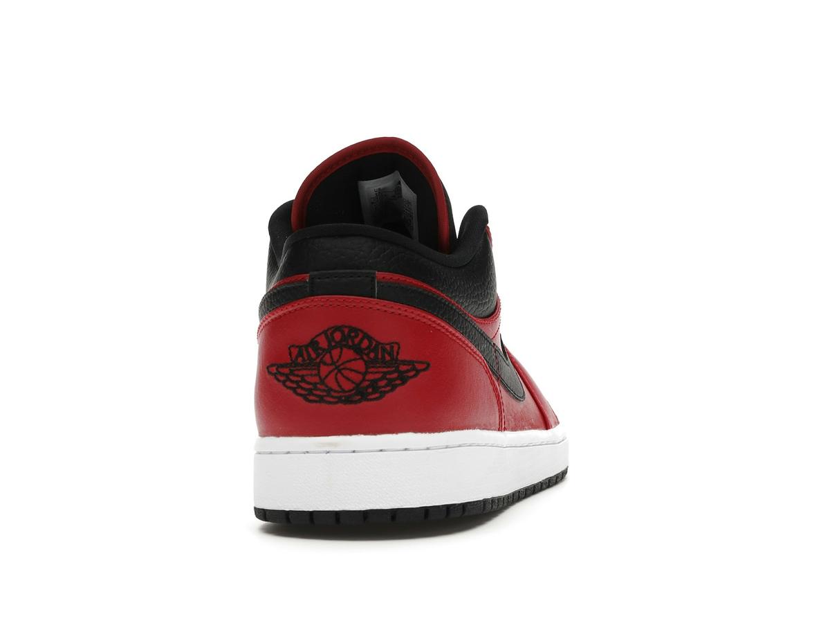Jordan 1 Low Reverse Bred Pebbled Swoosh Gym Red Black White 553558-605 - savito
