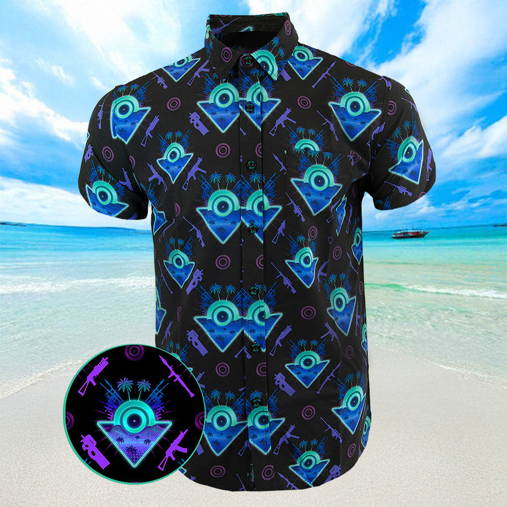 Shot Drop Cyan Hawaiian Shirt Summer Button Up Best Gifts For Son In Law