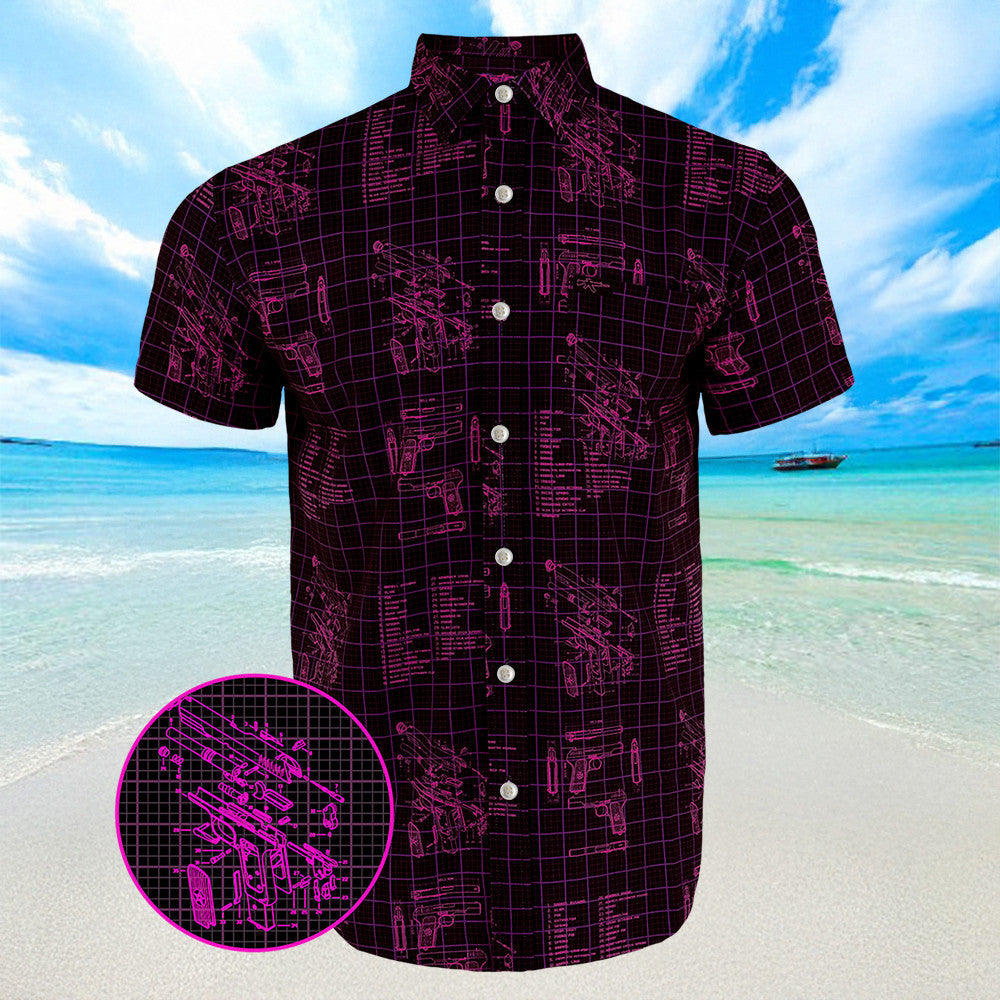 Blueprint Hawaiian Shirt Summer Button Up Shirt Gifts For Men