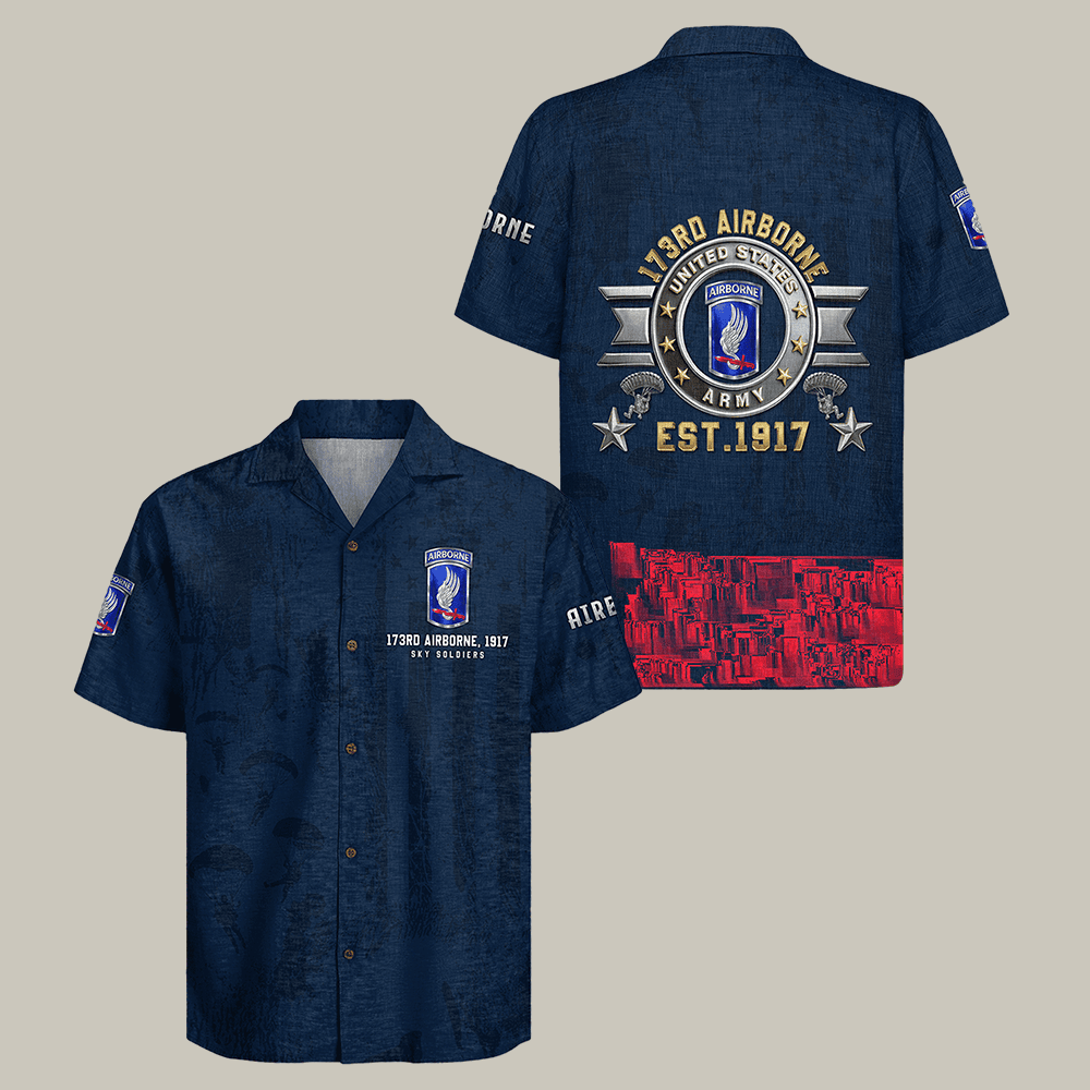 US Army 173rd Airborne Hawaiian Shirt Army Paratrooper Shirt Cool Gift Idea