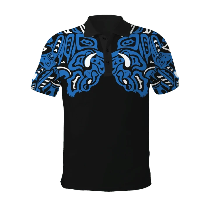Buffalo Northwest Pacific Style Hawaii Shirt Native American Haida Art Tattoo Spirit Apparel