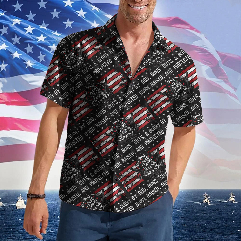 By God Guns Guts And Glory Hawaiian Shirt Support 2nd Amendment Patriotic Button Up Shirt