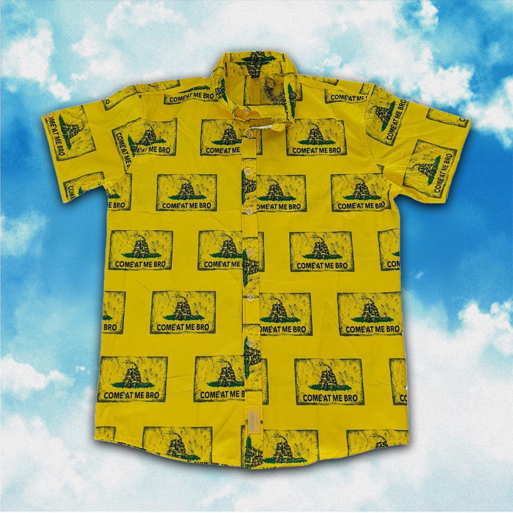 Tactical Hawaiian Shirt Come At Me Bro Guns Button Up Shirt 2nd Amendment Gifts For Gun Lovers