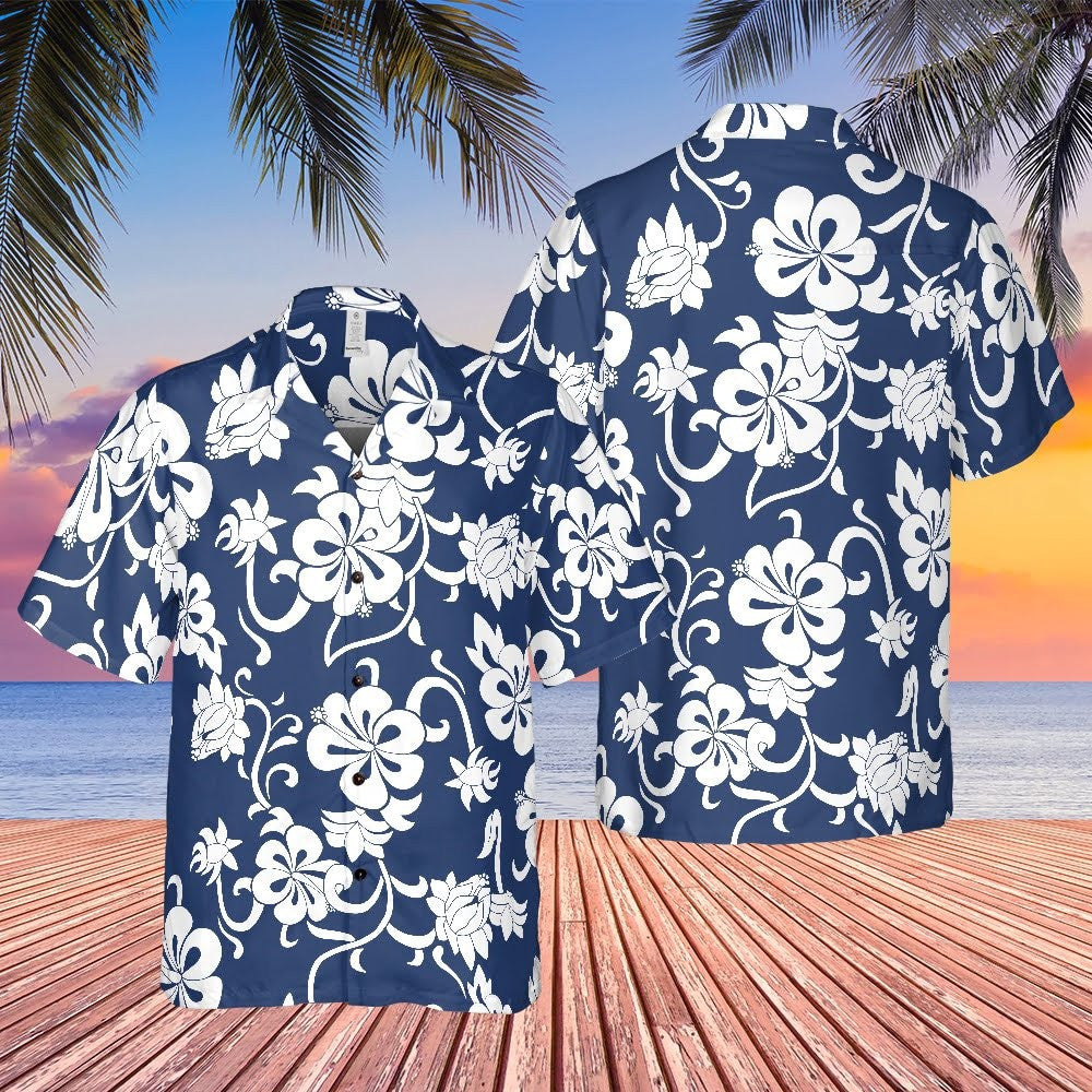 Hawkeye Pierce MASH Hawaiian Shirt Hibiscus White Flowers Aloha Shirt Gifts For Fans