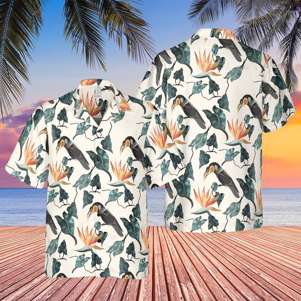 Tony Montana Al Pacino Scarface Hawaiian Shirt Tropical Bird Leaf Flowers Aloha Shirt