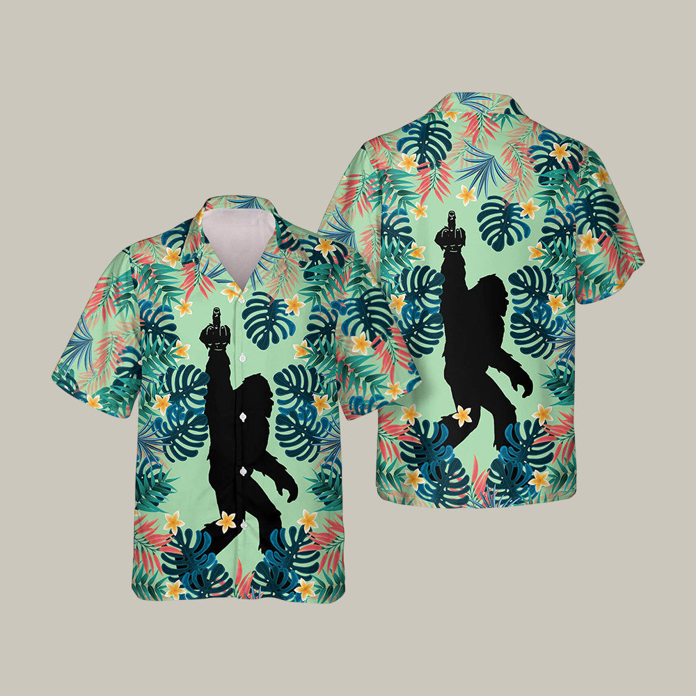 I Hate People Bigfoot Hawaiian Shirt Middle Finger Bigfoot Shirt Humorous Gift For Adult