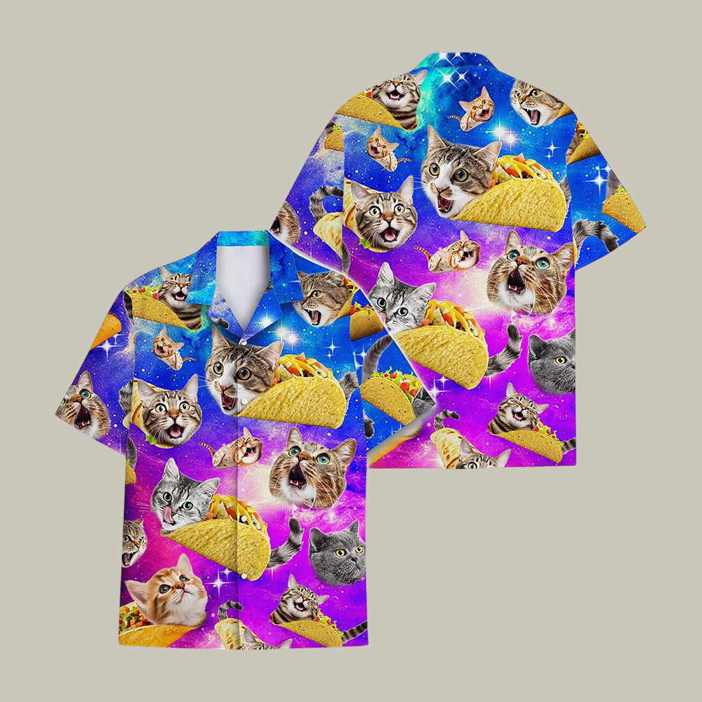 Galaxy Cat Taco Hawaiian Shirt Funny Space Cat Shirt Best Gift For Pet Lovers
