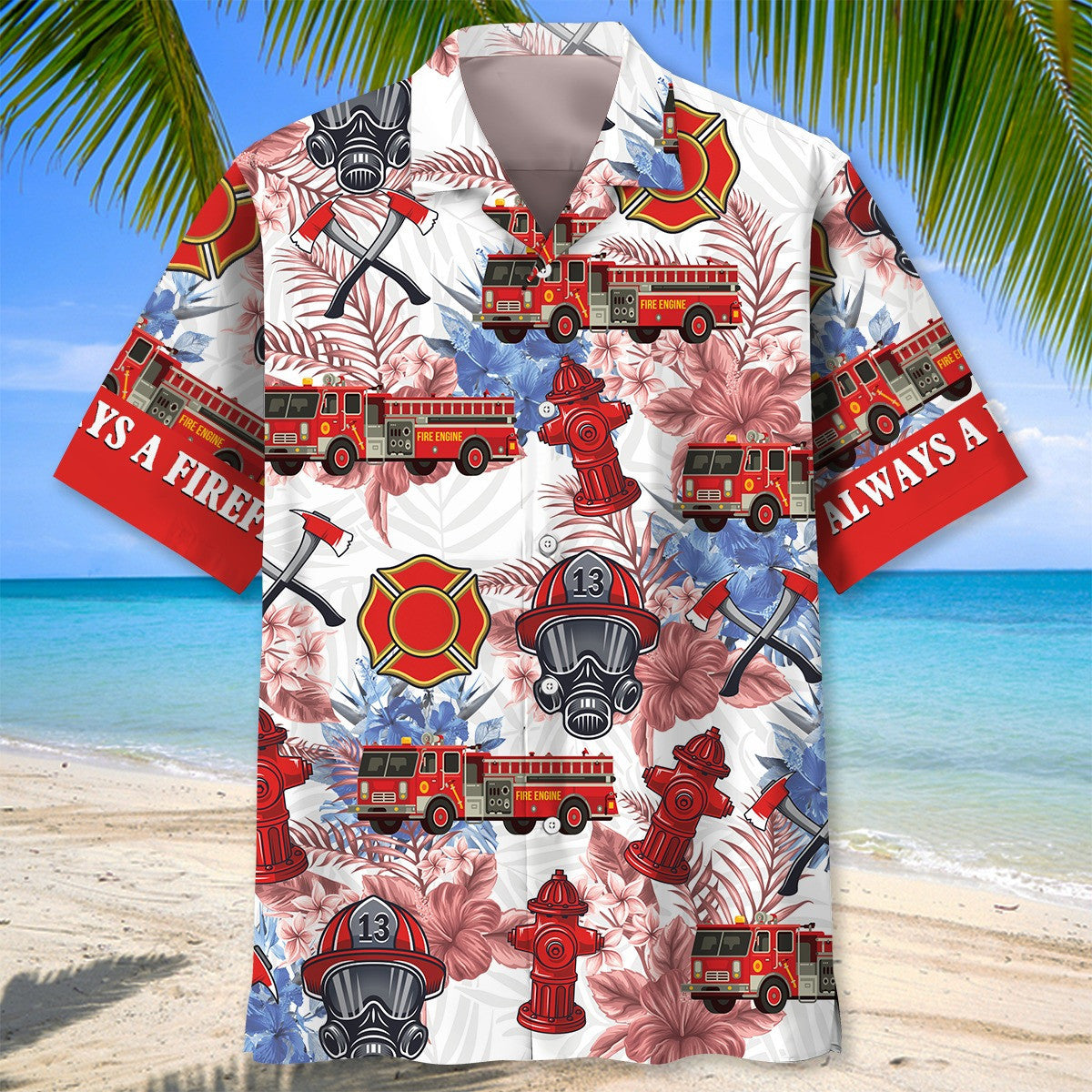 Firefighting Hawaiian Shirt Tropical Aloha Shirt For Men Best Gifts For Firefighters